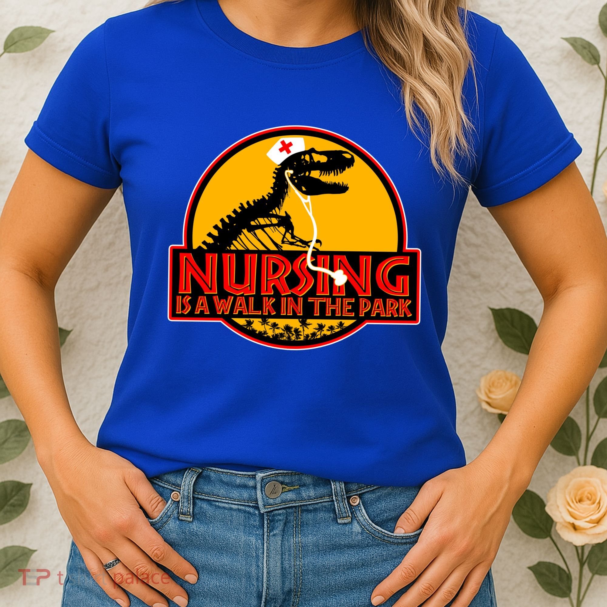 Nursing Is A Walk In The Park Funny Women's T-Shirt