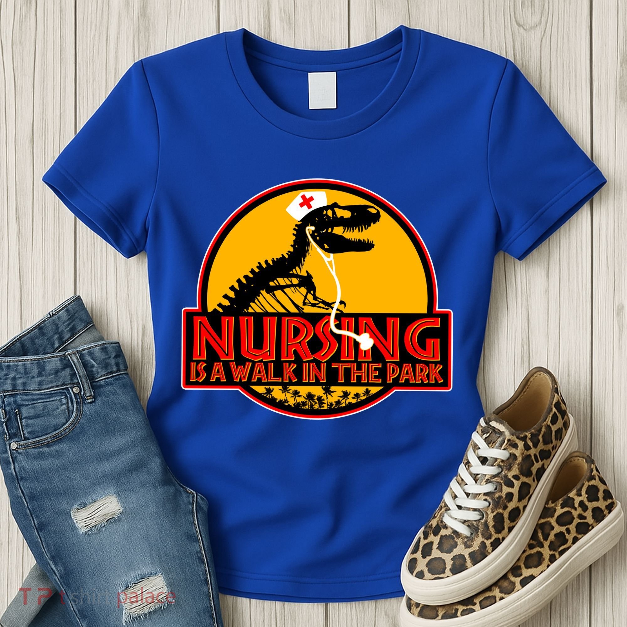 Nursing Is A Walk In The Park Funny Women's T-Shirt