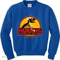 Nursing Is A Walk In The Park Funny Kids Sweatshirt thumb 0