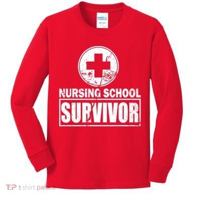 Nursing School Survivor Kids Long Sleeve Shirt