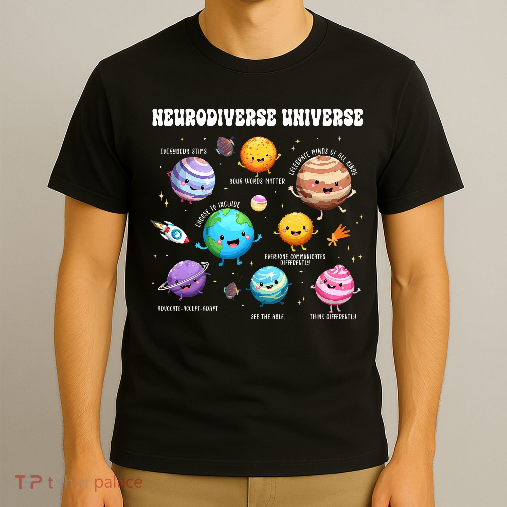 Neurodiverse Universe Sped Teacher Neurodiversity ASD ADHD  T-Shirt