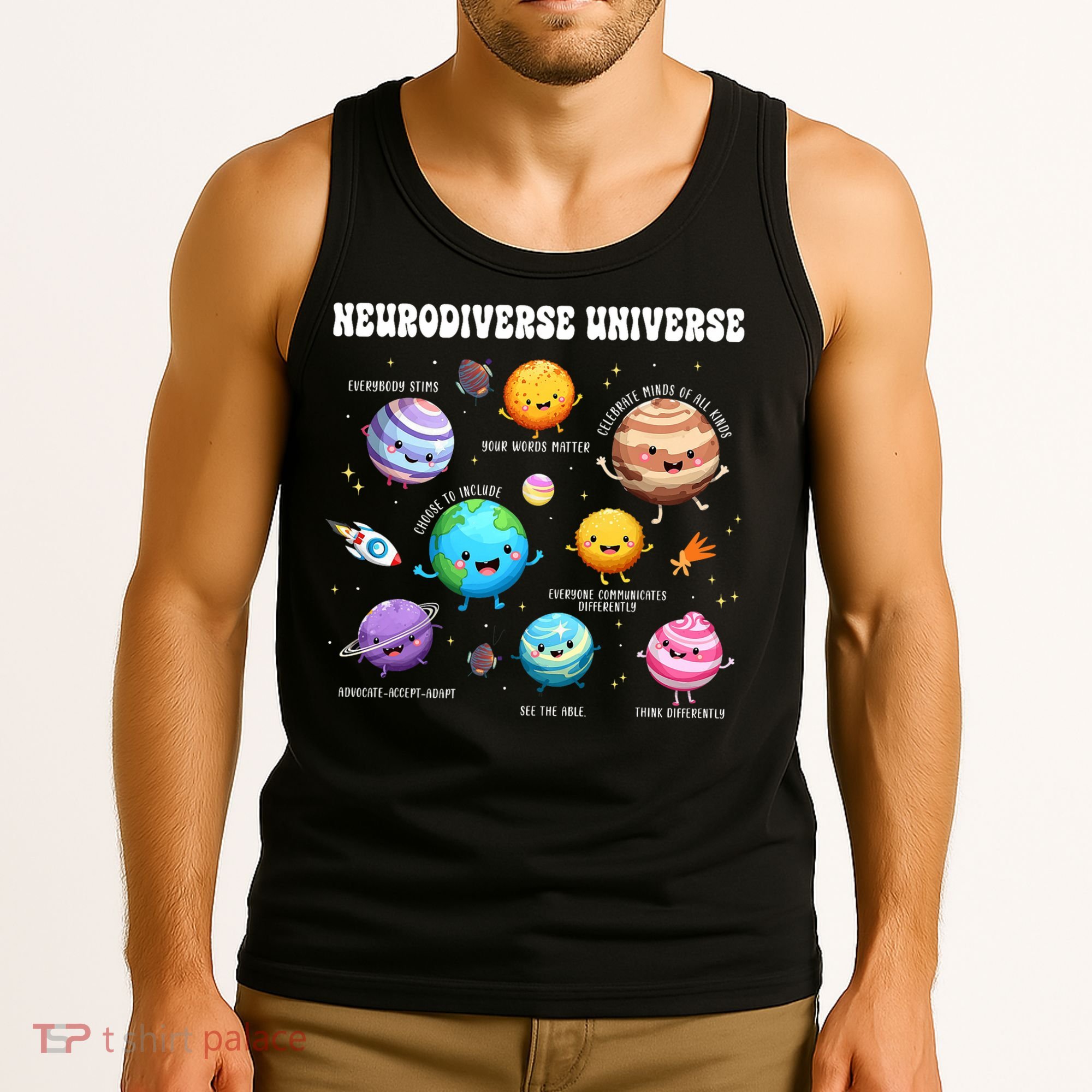 Neurodiverse Universe Sped Teacher Neurodiversity ASD ADHD  Tank Top
