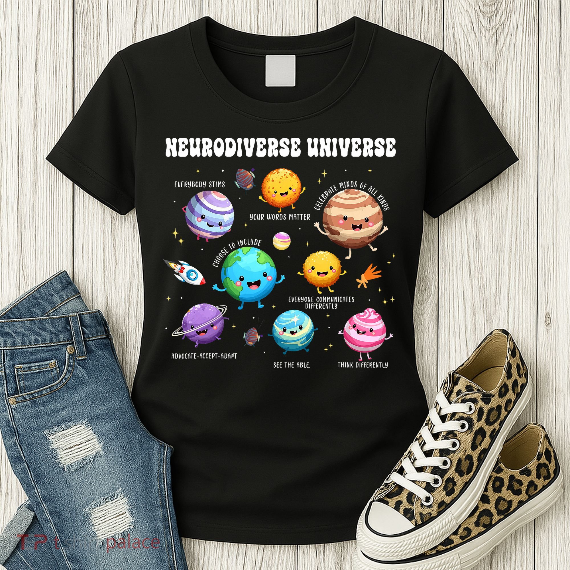 Neurodiverse Universe Sped Teacher Neurodiversity ASD ADHD  Women's T-Shirt