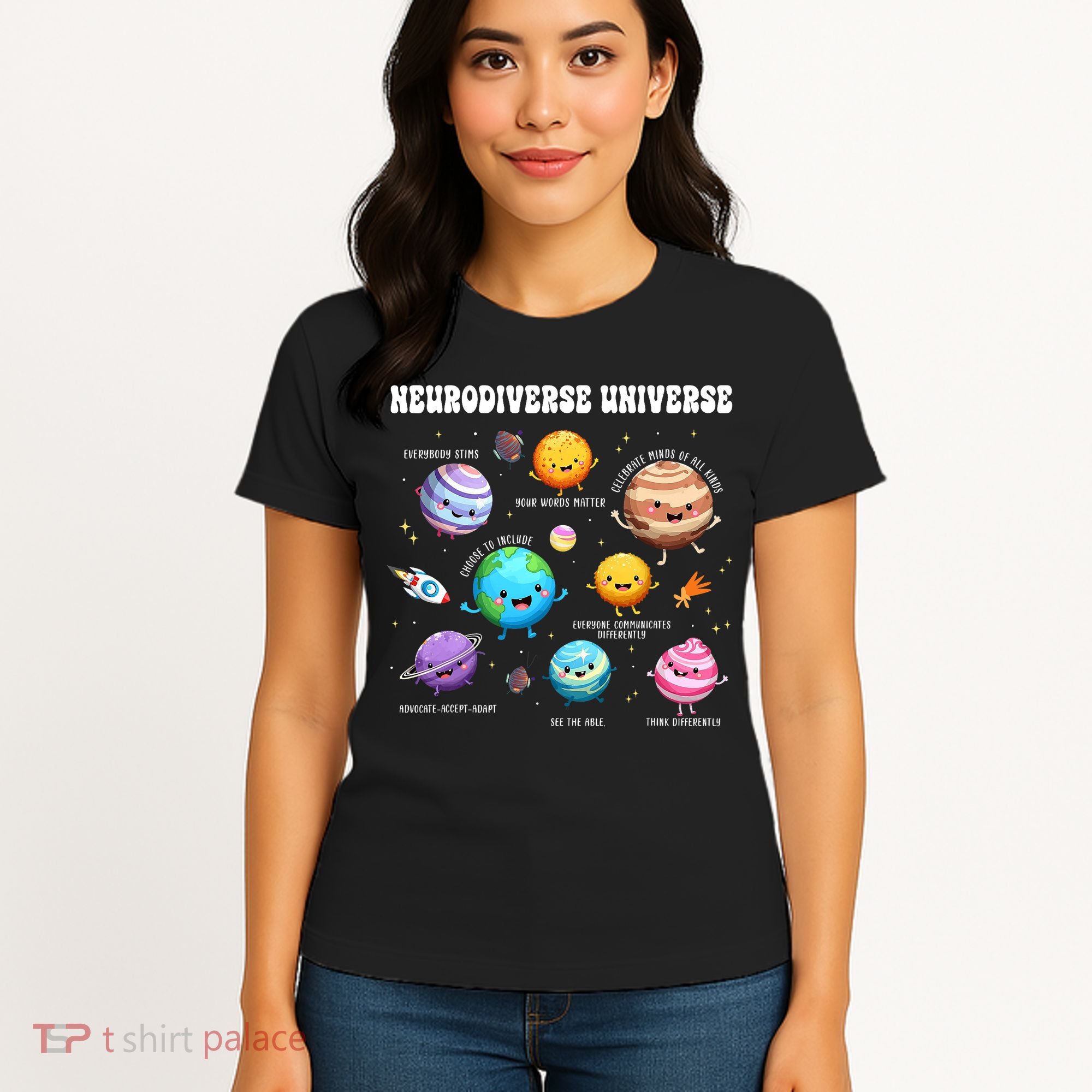 Neurodiverse Universe Sped Teacher Neurodiversity ASD ADHD  Women's T-Shirt