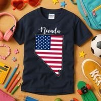 Nevada United States Map Kids T-Shirt thumb 3