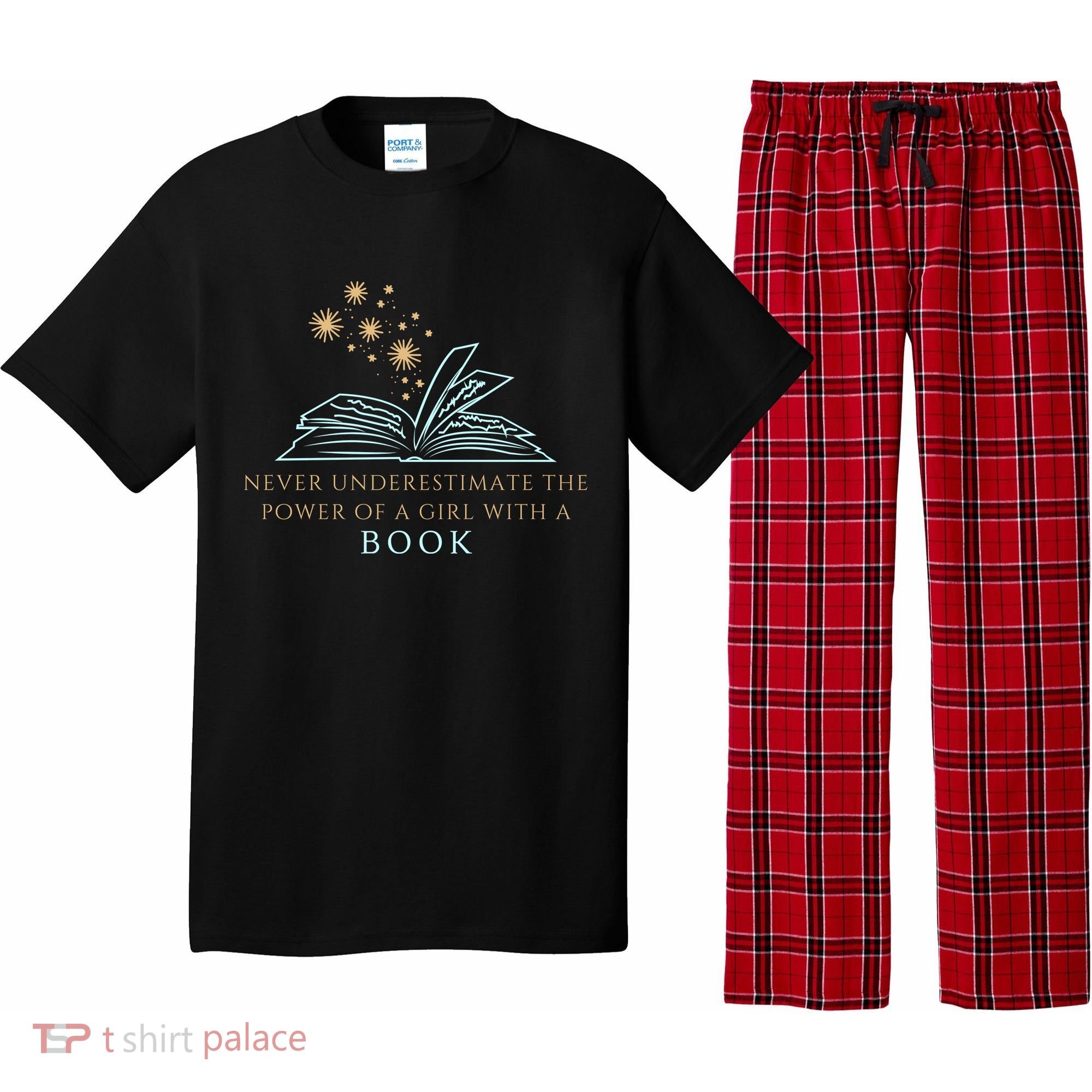 Never Underestimate The Power Of A Girl With A Book Pajama Set