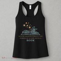 Never Underestimate The Power Of A Girl With A Book Women's Tank Top thumb 3
