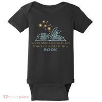 Never Underestimate The Power Of A Girl With A Book Baby Bodysuit thumb 0