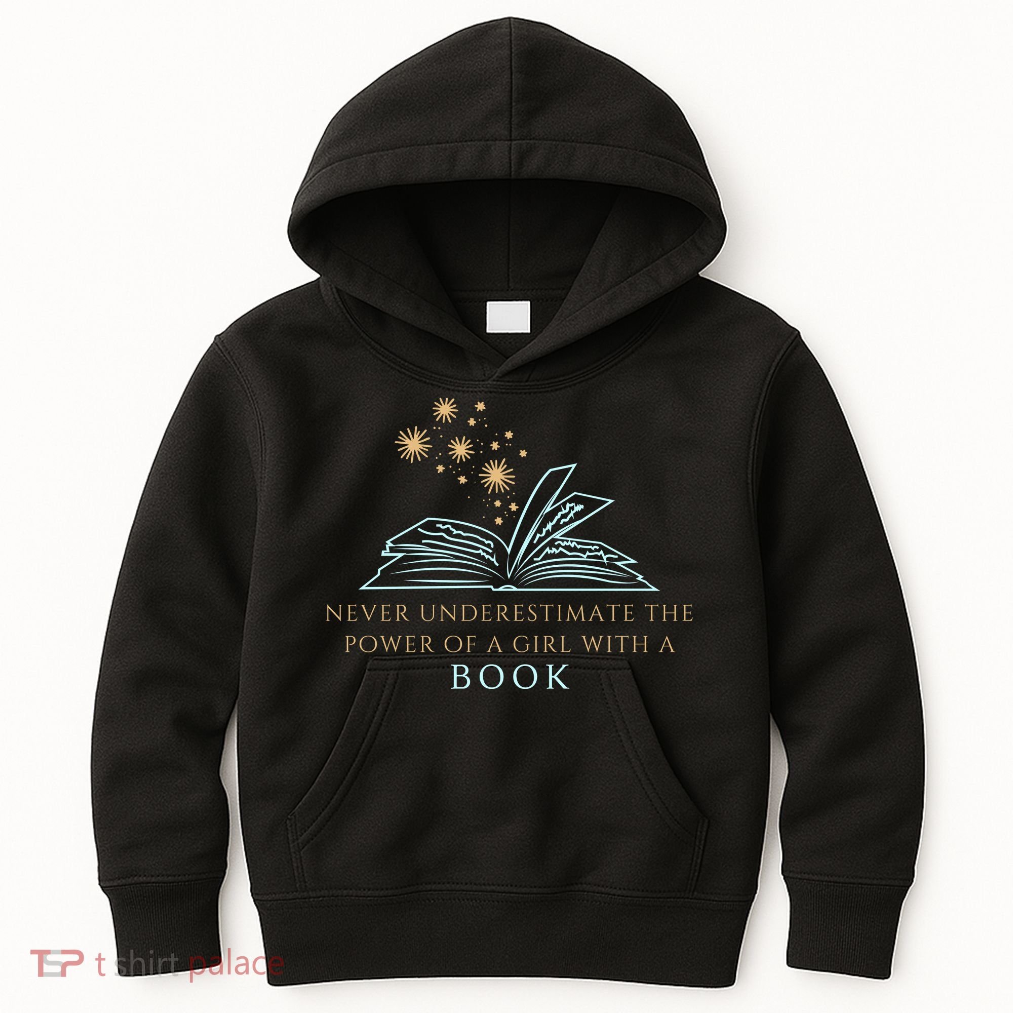 Never Underestimate The Power Of A Girl With A Book Kids Hoodie