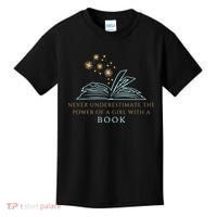 Never Underestimate The Power Of A Girl With A Book Kids T-Shirt thumb 0