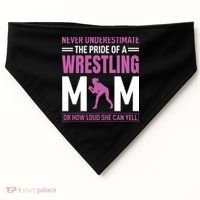 Never Underestimate The Pride Of A Wrestling Mom USA-Made Doggie Bandana thumb 0