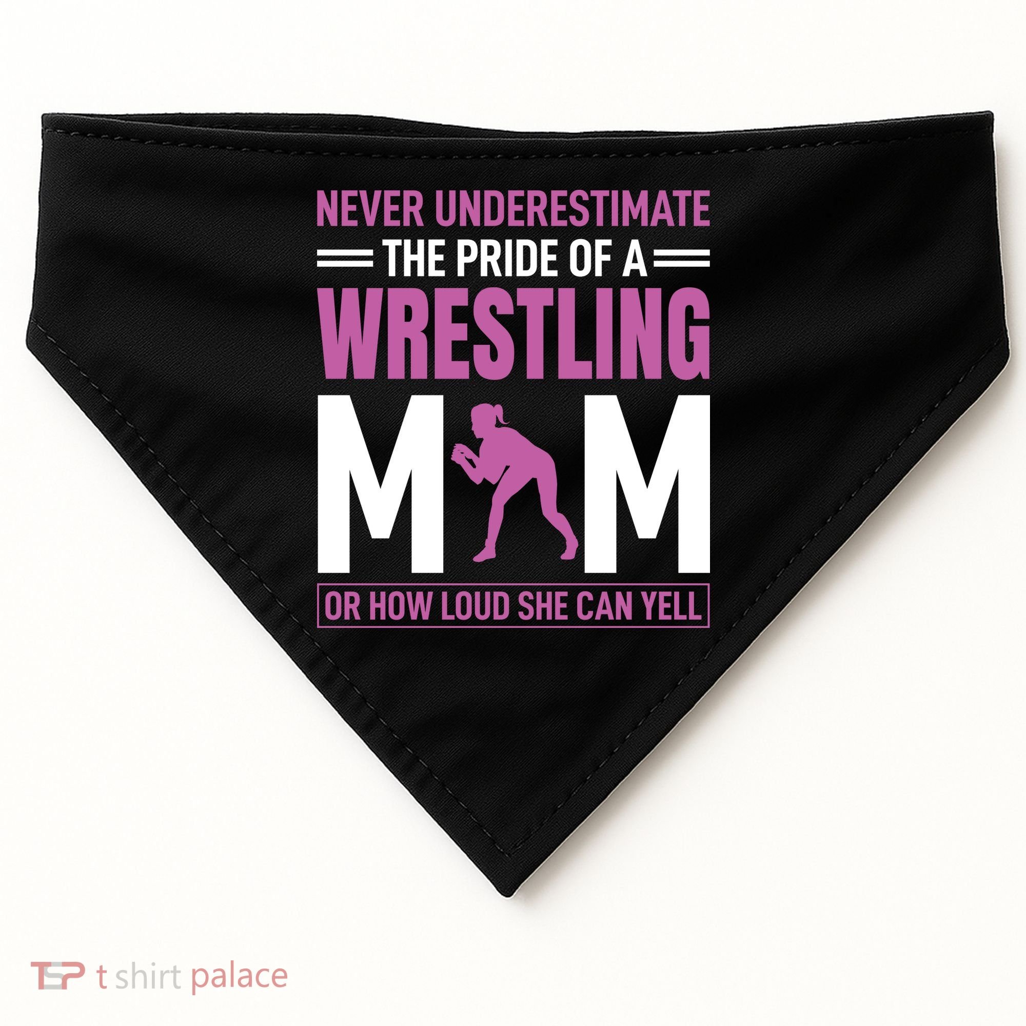 Never Underestimate The Pride Of A Wrestling Mom USA-Made Doggie Bandana