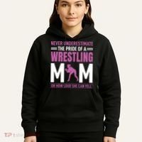 Never Underestimate The Pride Of A Wrestling Mom Hoodie thumb 5