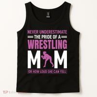 Never Underestimate The Pride Of A Wrestling Mom Tank Top thumb 2