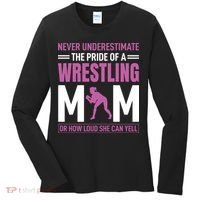 Never Underestimate The Pride Of A Wrestling Mom Women's Long Sleeve Shirt thumb 0