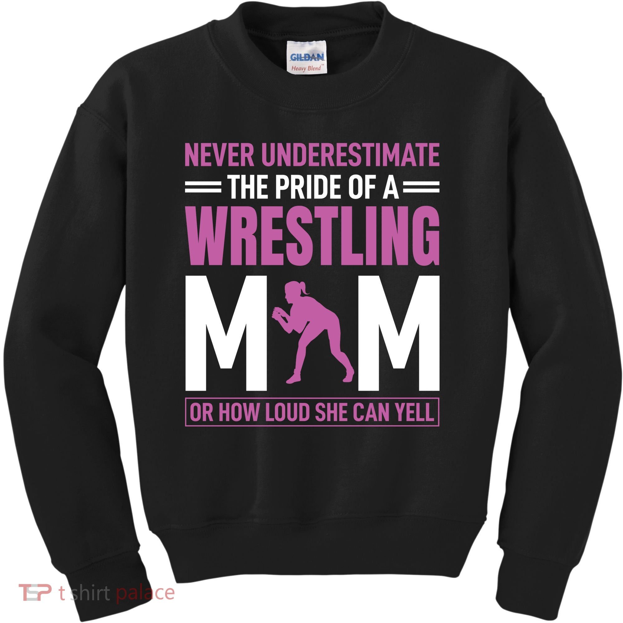 Never Underestimate The Pride Of A Wrestling Mom Kids Sweatshirt