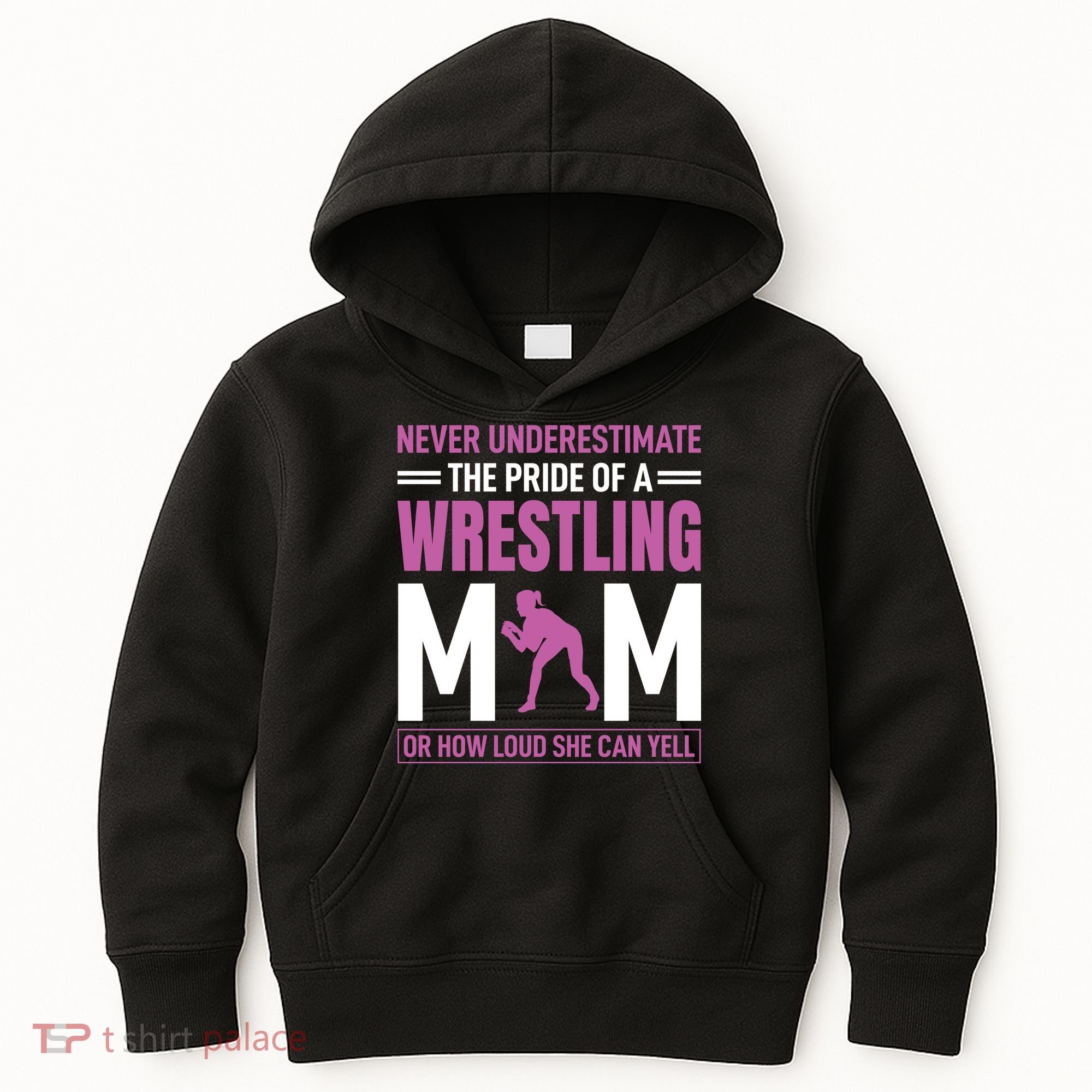Never Underestimate The Pride Of A Wrestling Mom Kids Hoodie