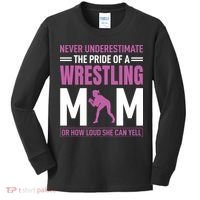 Never Underestimate The Pride Of A Wrestling Mom Kids Long Sleeve Shirt thumb 0