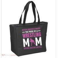 Never Underestimate The Pride Of A Wrestling Mom Tote Bag thumb 2