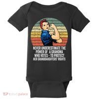Never Underestimate The Power Of A Grandma Who Votes Baby Bodysuit thumb 0