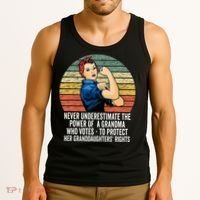 Never Underestimate The Power Of A Grandma Who Votes Tank Top thumb 3