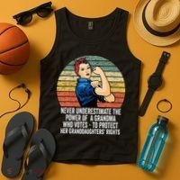 Never Underestimate The Power Of A Grandma Who Votes Tank Top thumb 4
