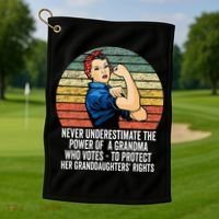 Never Underestimate The Power Of A Grandma Who Votes Golf Towel thumb 1