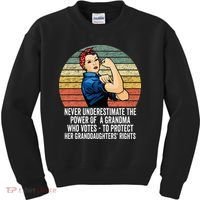 Never Underestimate The Power Of A Grandma Who Votes Kids Sweatshirt thumb 0