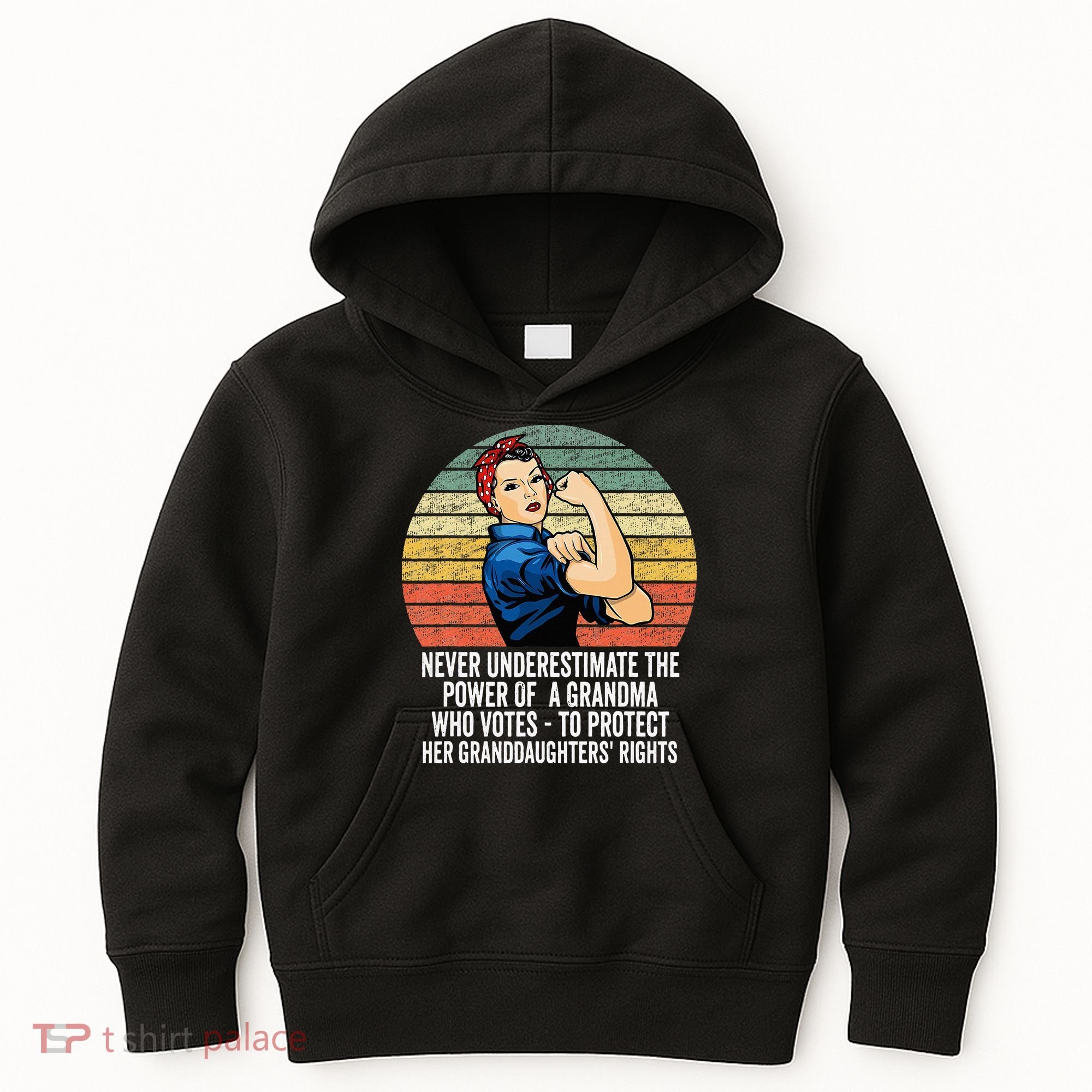 Never Underestimate The Power Of A Grandma Who Votes Kids Hoodie