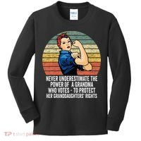 Never Underestimate The Power Of A Grandma Who Votes Kids Long Sleeve Shirt thumb 0