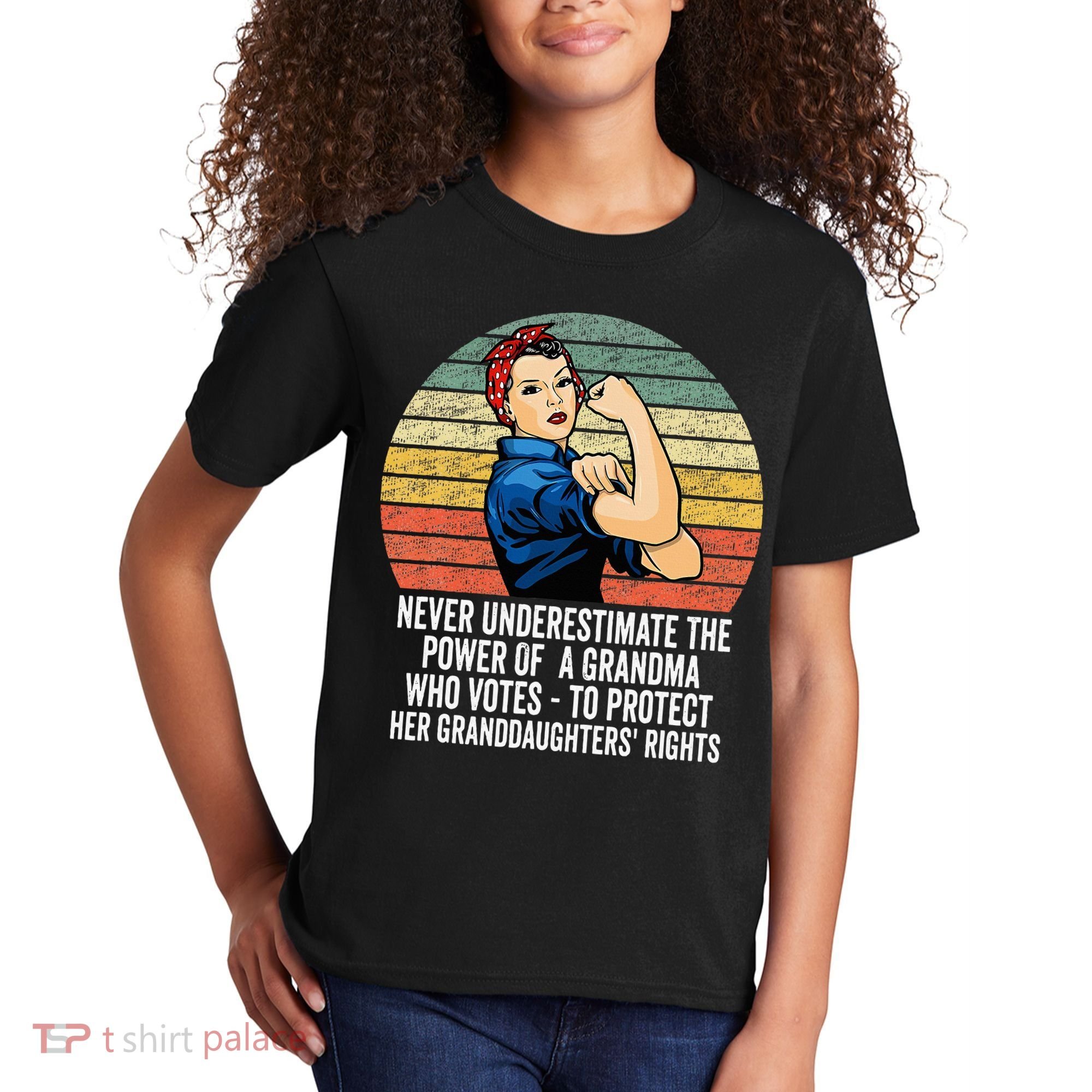 Never Underestimate The Power Of A Grandma Who Votes Kids T-Shirt