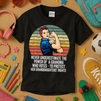 Never Underestimate The Power Of A Grandma Who Votes Kids T-Shirt thumb 3