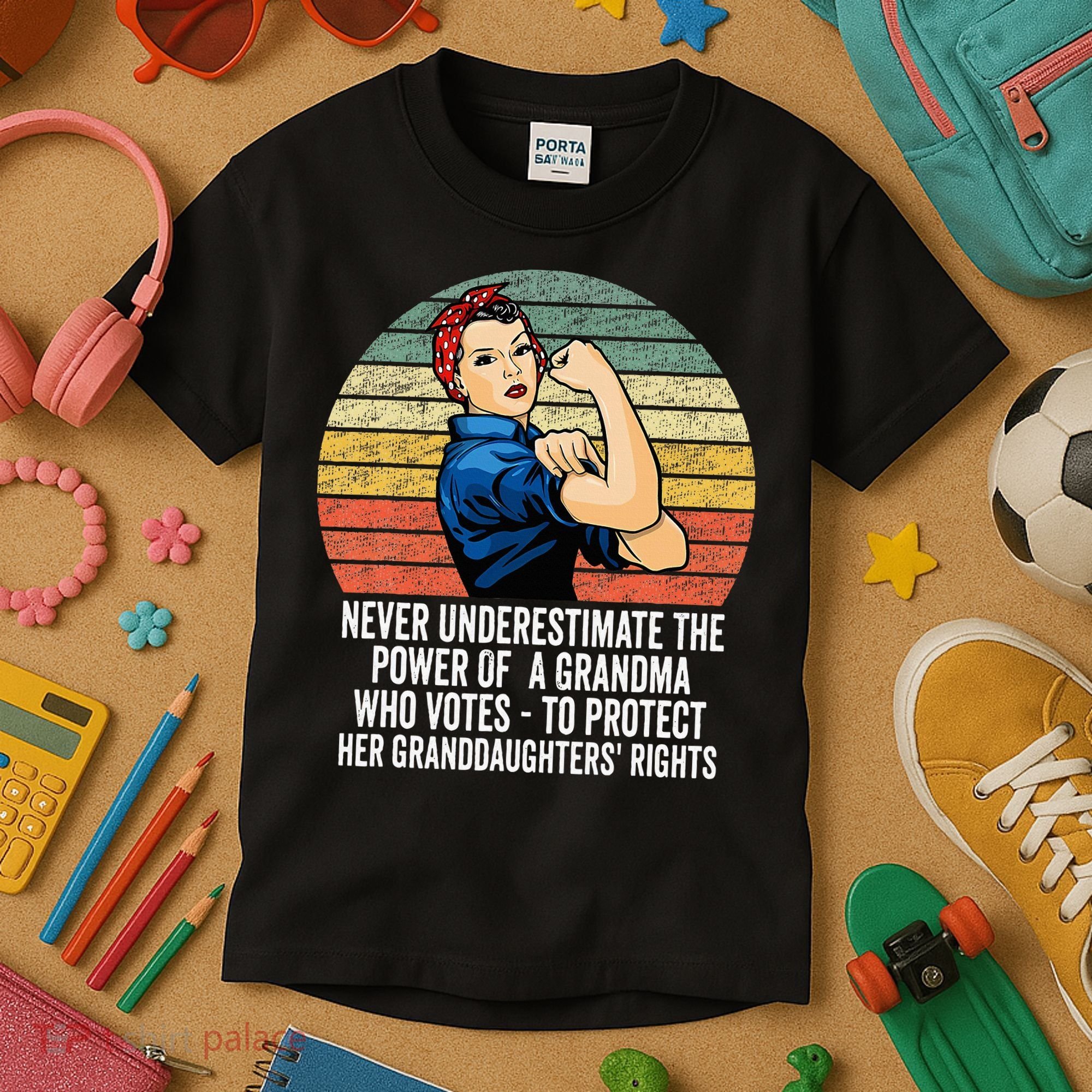 Never Underestimate The Power Of A Grandma Who Votes Kids T-Shirt