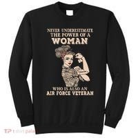 Never Underestimate The Power Of A Woman Air Force Veteran Sweatshirt thumb 0