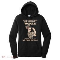 Never Underestimate The Power Of A Woman Air Force Veteran Women's Hoodie thumb 0