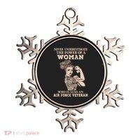 Never Underestimate The Power Of A Woman Air Force Veteran Ornament thumb 0