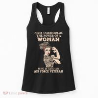 Never Underestimate The Power Of A Woman Air Force Veteran Women's Tank Top thumb 0