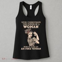 Never Underestimate The Power Of A Woman Air Force Veteran Women's Tank Top thumb 3