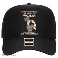 Never Underestimate The Power Of A Woman Air Force Veteran Hat thumb 0