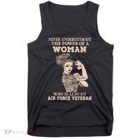 Never Underestimate The Power Of A Woman Air Force Veteran Tank Top thumb 0