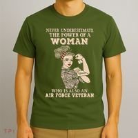 Never Underestimate The Power Of A Woman Air Force Veteran T-Shirt thumb 3