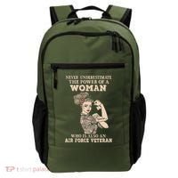 Never Underestimate The Power Of A Woman Air Force Veteran Backpack thumb 0