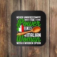 Never Underestimate The Power Of An Italian Woman Coaster thumb 0
