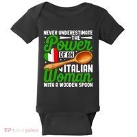 Never Underestimate The Power Of An Italian Woman Baby Bodysuit thumb 0