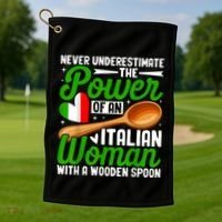 Never Underestimate The Power Of An Italian Woman Golf Towel thumb 1