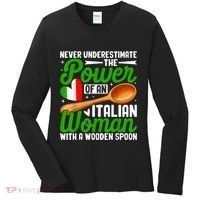 Never Underestimate The Power Of An Italian Woman Women's Long Sleeve Shirt thumb 0