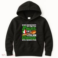 Never Underestimate The Power Of An Italian Woman Kids Hoodie thumb 0