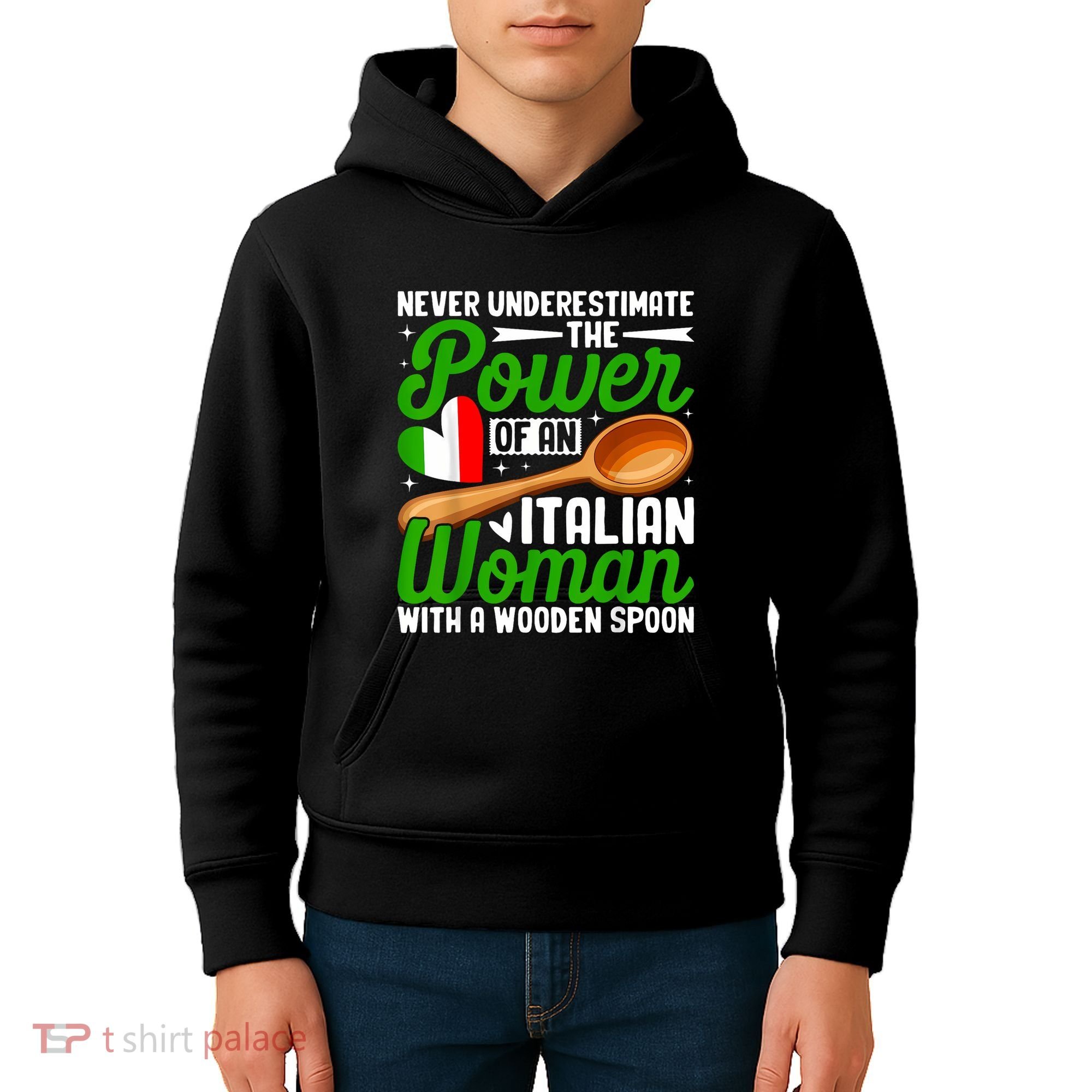 Never Underestimate The Power Of An Italian Woman Kids Hoodie