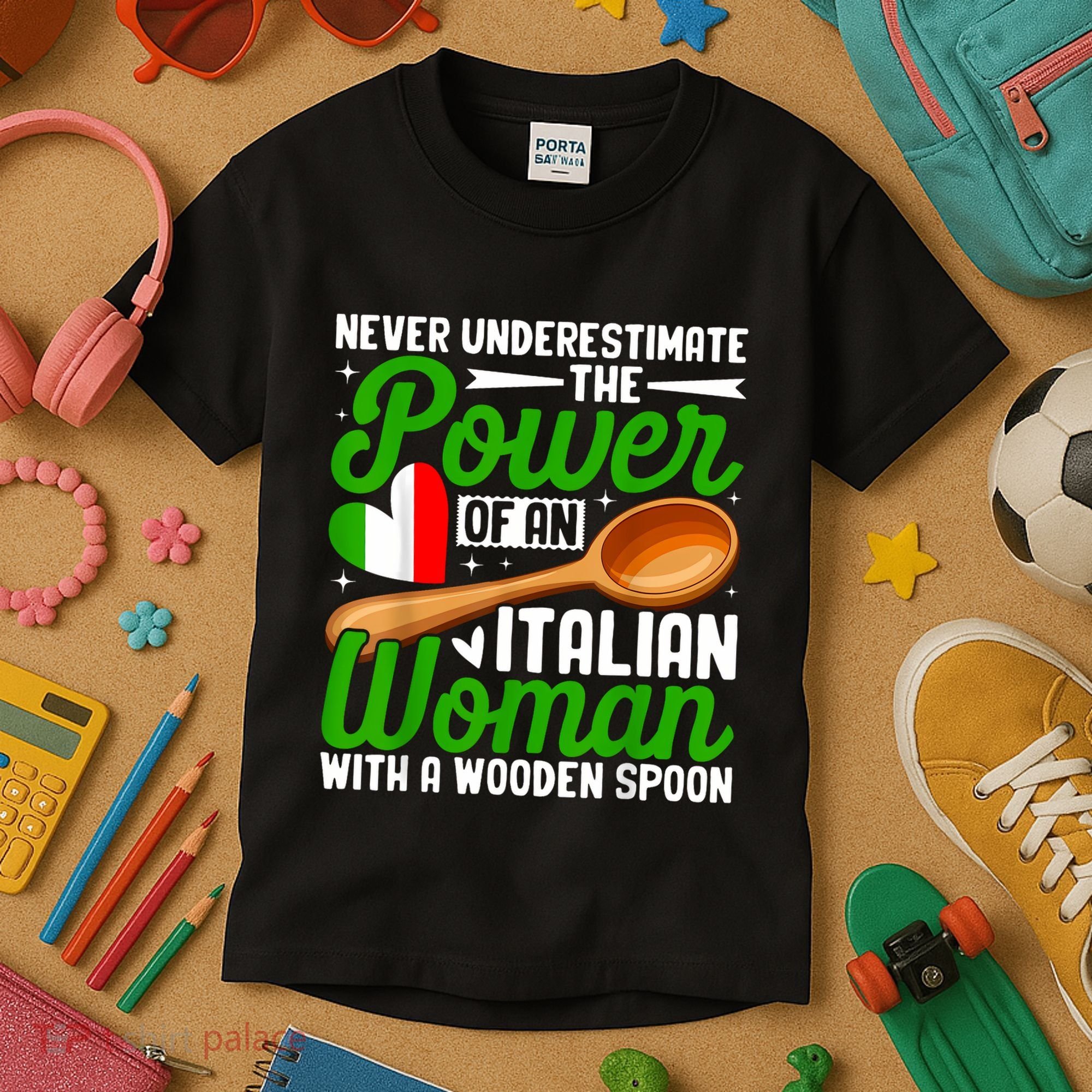 Never Underestimate The Power Of An Italian Woman Kids T-Shirt