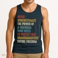 Never Underestimate The Power Of A Grandma Who Votes Tank Top thumb 3